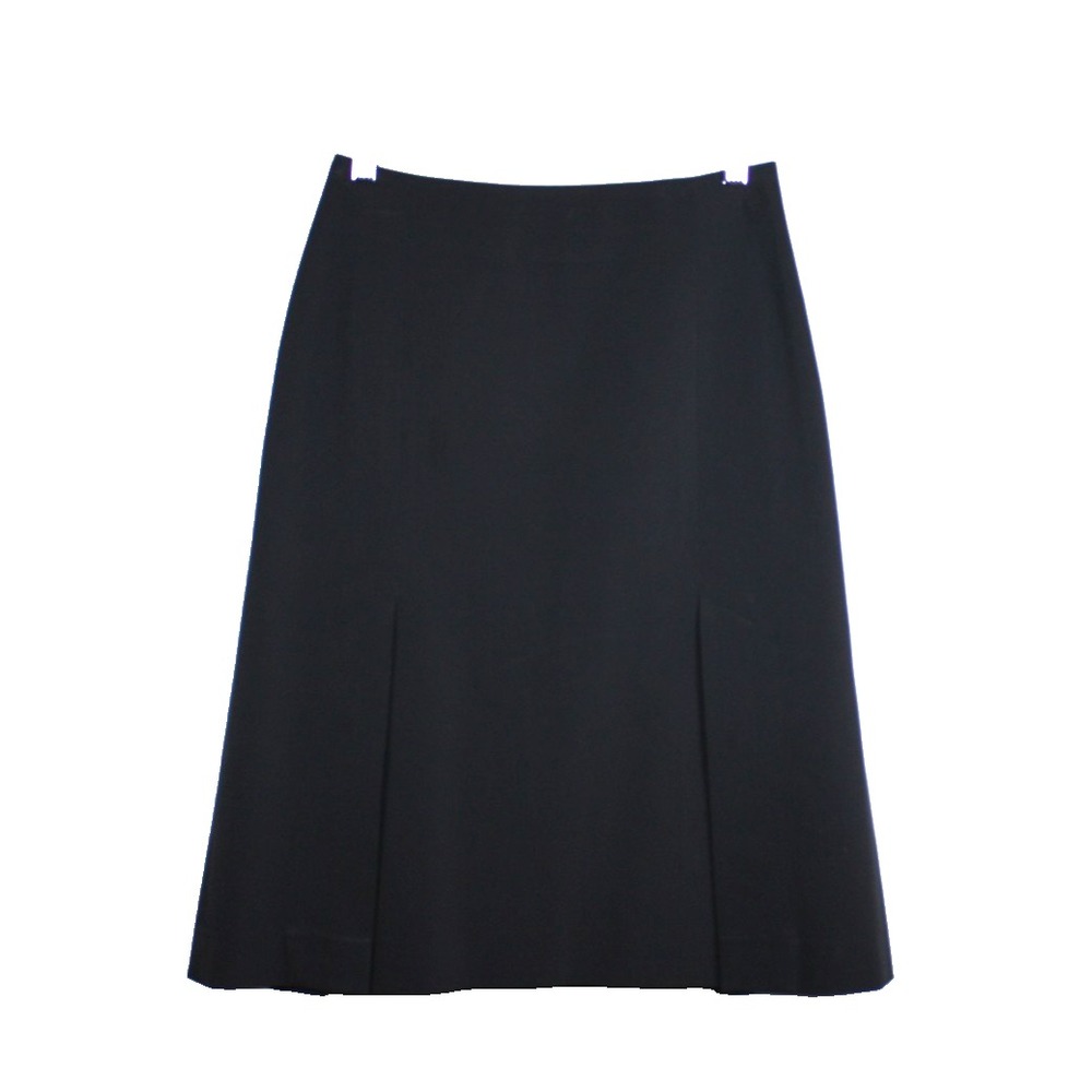Jenne Maac Skirt Womens Size Small Black Pleated Slit A-line Office Work City